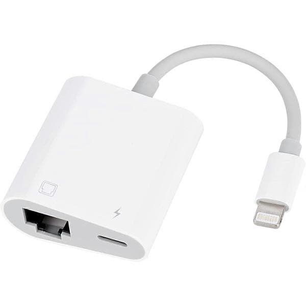 RJ45 Ethernet-adapter för lPhone [kompatibel med Apple MFi-certifierad], 10/100 Mbps, stöder iOS 15, Ethernet-adapter med laddning