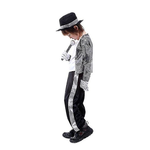 Lasten Michael Jackson Cosplay-asu Supertähti Laulaja Tanssipuvut Purim uudenvuoden juhlamekko Pojat Lapset Tanssimekko D_ia