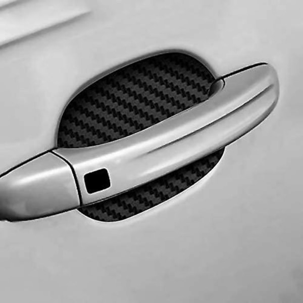 4 stk/sæt Bildørhåndtag Sticker Carbon Fiber Ridsefast dæksel Autohåndtag Beskyttelsesfilm Udvendig stylingtilbehør| | Red