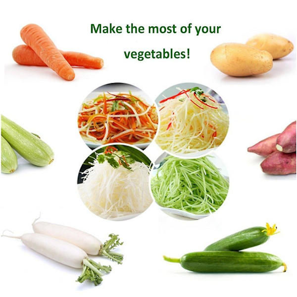 1 st Spiraltratt Grönsaksrivjärn Abs Rostfritt stål Morot Gurka Slicer Hackare Vegetable Sp