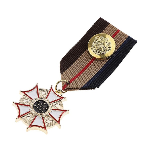 Krone Geometrisk Medal Vintage Badge Stof Uniform Broche Patriot Medal 4 stk Multi-Color