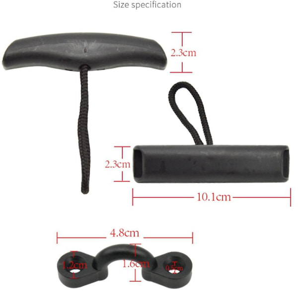 2 st Kajak Bärhandtag Dra Handtag - Handtag + 2 St Kajak Pad Eyes Black  silver