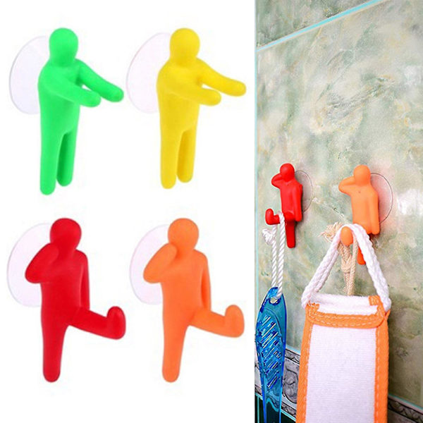 6st Tandborsthållare Gymnastik Pojke Design Sugkopp Väggmonterad Stansfri Fuktsäker Organizer Multianvändning Creative Badrum Tandborstställ