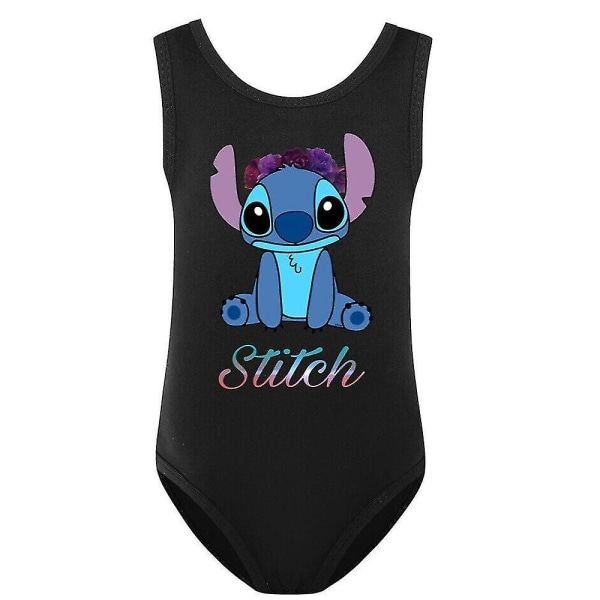 Stitch Kids Jenter Monokini Badedrakt One Piece Badedrakt Badedrakt Badedrakt Black 11-12 Years