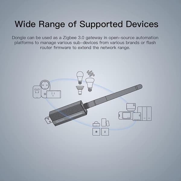 Zigbee 3.0 USB-dongle Plus, Ti Cc2652p-koordinator, universell USB Zigbee-hub, Zigbee-gateway for Home Assistant