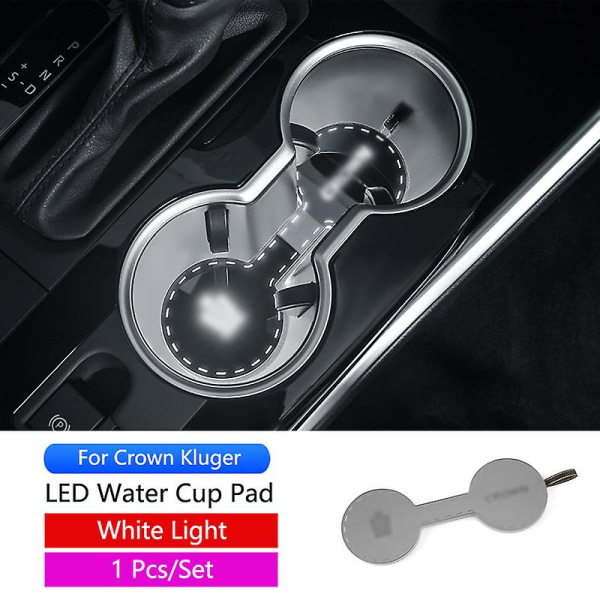 Qhcp Led Light Water Cup Pad Atmosphere Romantic Ambient Drikkekoppholder Med Led-lamper For Toyota Highlander Crown Kluger 2022 - Drikkeholdere Kluger White