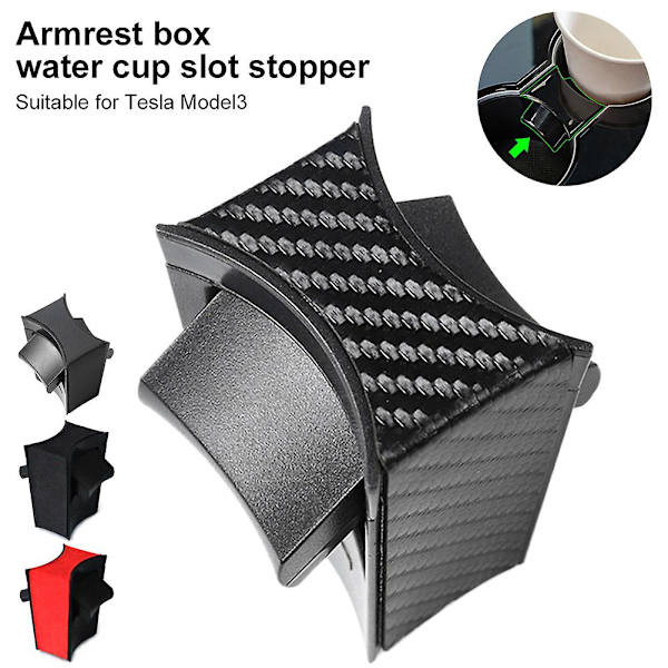 Til Tesla Model 3 Model Y 2022 Center Console Vandkopholder Model3y Interiør Anti-spild og Anti-shake Kopholder - Drikkeholdere Red