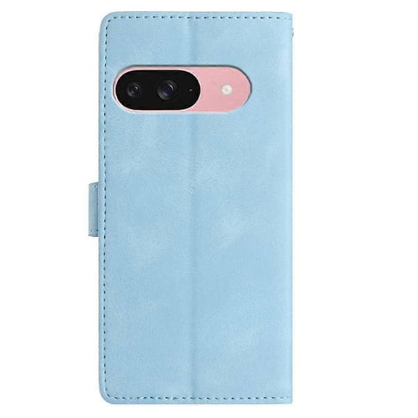 Telefoncover i læder med præget fjer Light Blue For Google Pixel 10