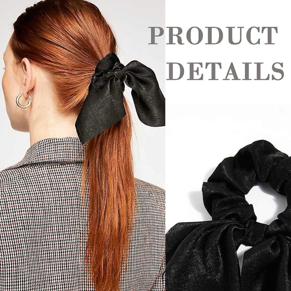 6 kpl Hiusscrunchies Satin Silkrabbit Bunny Ear Bowknot Scrunchie Bobbles Joustavat Hiussolmiot Nauhat poninhäntäpidike Naisten Asusteet