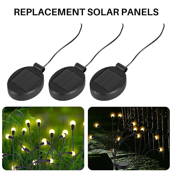 4 pakker solcelle LED-lygte udskiftning øverste del panel, solcellepanel lanterne låg lyspære tilbehør