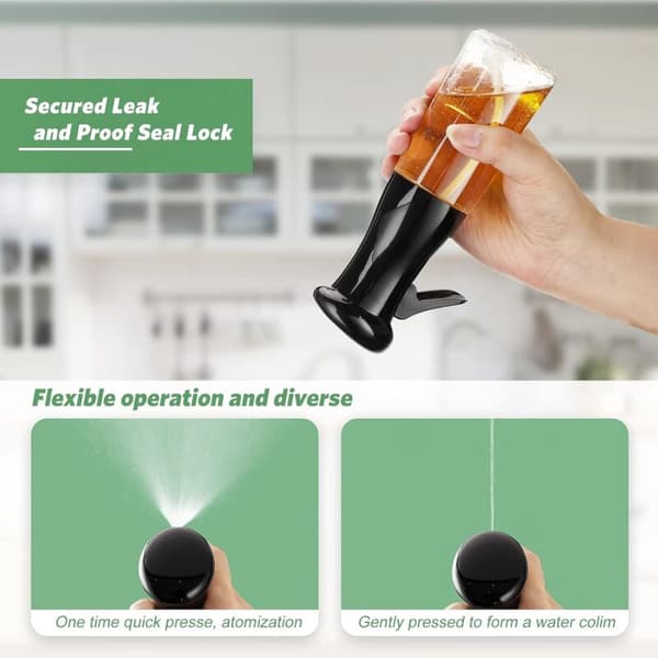 210ML Oliesprøjte 2 stk. sæt, Oliedispenser Spray Olieflaske, Oliedispenser Spray Olieflaske til Køkken Eddikesprayflaske til Salat Madlavningsgadget. 20 cm