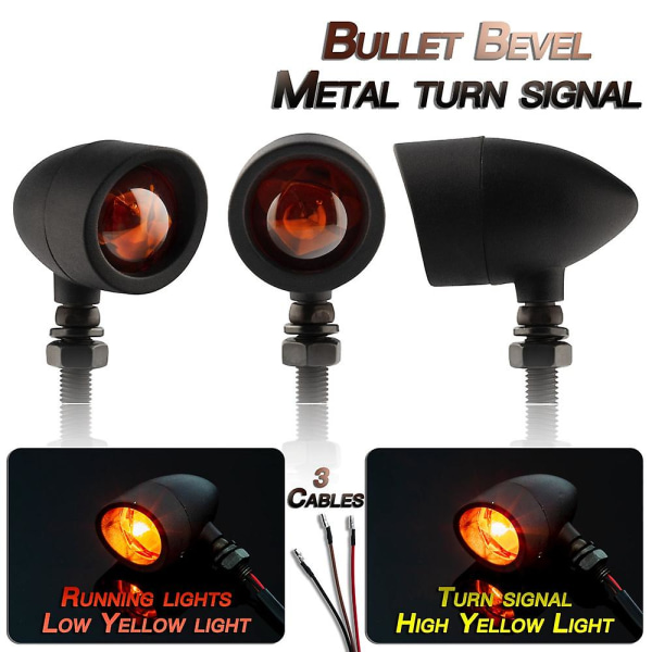 Motorcykel Blinkers Blinkers Amber Black Blinkers Lampa Blinkers för Scooter Motor Black