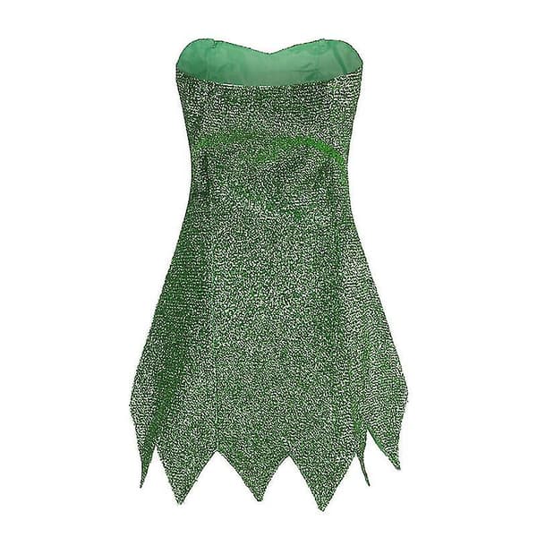 Pixie Tinker Bell Halloween Prinsessa Cosplay Klänning Tinkerbell Kostym Wxcteam M