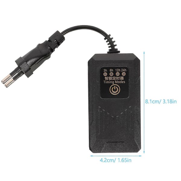 Akvarielys-timer Fisketanklys-controller Lys-timer til hjemmet, sovesal, EU-stik 8.10X4.20X2.30CM Black