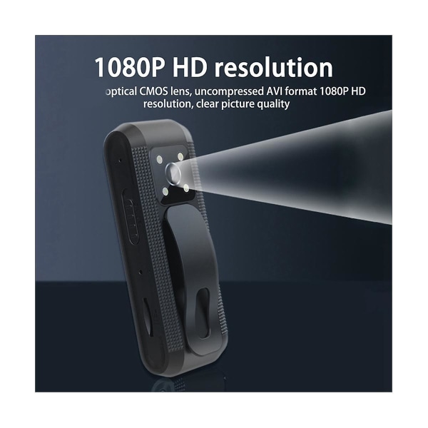 Hd 1080p Minikamera Videoopptaker Pen Nattsyn Bevegelsesdeteksjon Small Body Camera Dv Dvr Overvåkingsvideokamera black