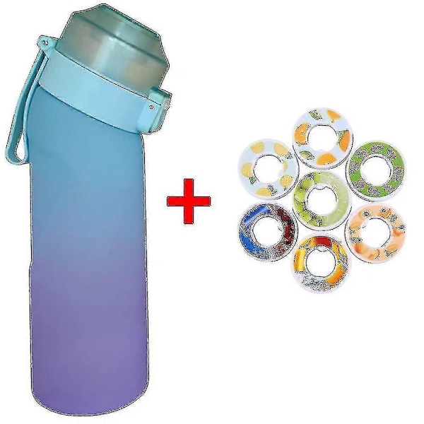 Luftflaske, 2024 Forbedret Vannflaske Med 7 Smaker, Luftflaske Startsett, 0 Sukker Drikkeflasker, BPA-fri For Smakstilsetning, 0 Kalorier (matt) Gradient blue (with 7 flavors)
