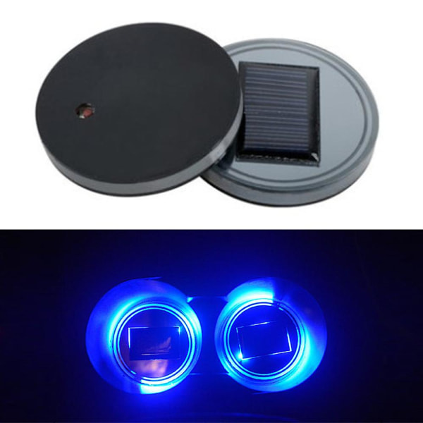 2kpl Mukinpidike Led Solar Cup Pad Vehicle Cup Coaster Automotive Led Atmosphere Lights Vesikuppitelineen Lamppu Liukumaton Mat - Juomatelineet Red