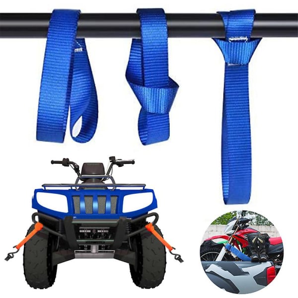 Multifunksjonell bil Motorsykkel Lastebagasje Fast pakking Tie Downs Sløyfestropp Bagasjerom Slitesterk myke nylonstropper Biltilbehør - Stramming av belter 46cm Blue