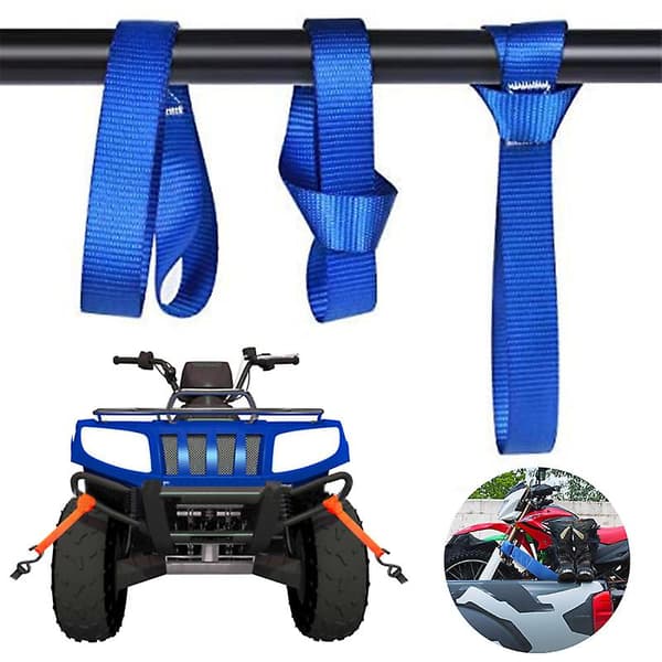 Multifunktionel Bil Motorcykel Last Bagage Fastgørelsesstropper Loop Rem Bagagerum Holdbare Bløde Nylonstropper Biltilbehør - Spændebånd 29.5cm Blue