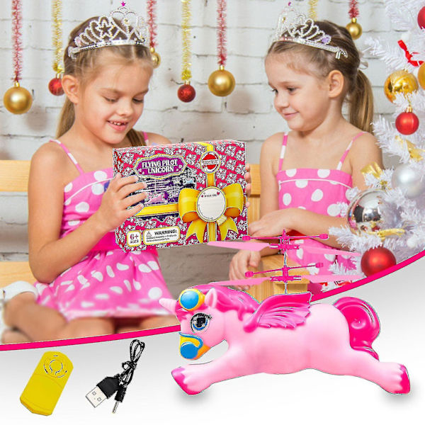 1mor Flying Unicorn Fairy Toy Flygande Helikopter Drone Ball Leksaker Presenter, handkontrollerade roliga Fairy Dolls Julfödelsedagspresent