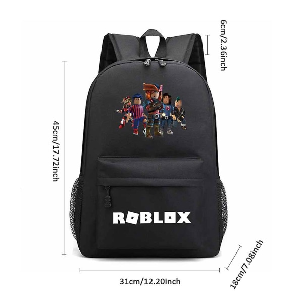 Roblox Tema Ryggsäck Skolväska För Tonåringar Flickor Pojkar Barn Bok Laptopväska Vattentät Andas Lätt högskolereseryggsäck Black