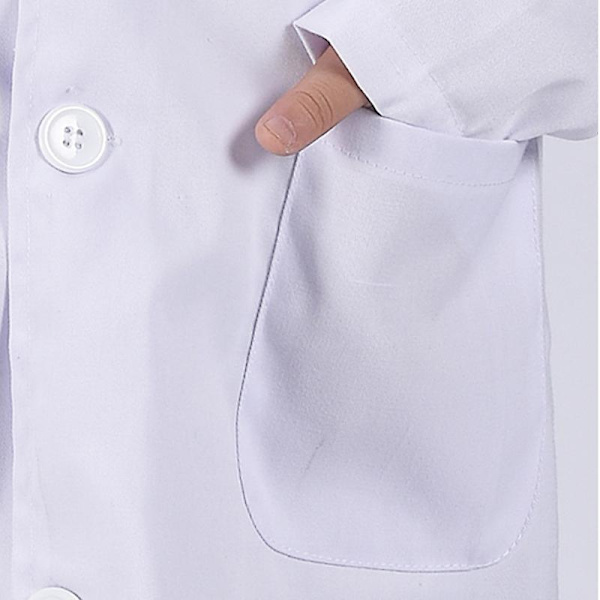 1 Stk Barnepleier Lege Hvit Lab Frakk Uniform Top Performance Costume Medical Thin 2