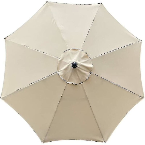 Cover för parasoll, 8 revben, 3 M, Vattentät, Anti-uv, Ersättningstyg, Beige Hy
