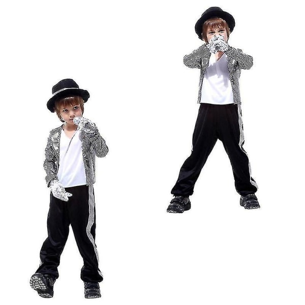 Barn Michael Jackson Cosplay Kostym Superstar Sångare Dansdräkter Purim Nyår Festklänning Pojkar Barn Fancy Dress D_ia XL Height 130-140 CM