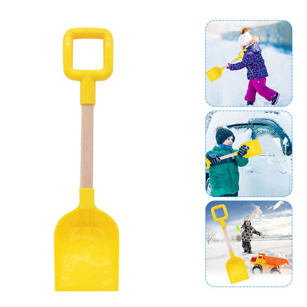 1 STK Snøskuffe for barn Strandspade for barn med trehåndtak Yellow One Size
