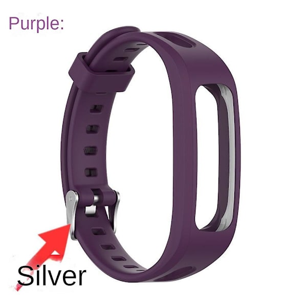 Erstatningsarmbånd Silikonstropp For Huawei Band 4e 3e Honor Band 5 Løpestropp håndledd Purple