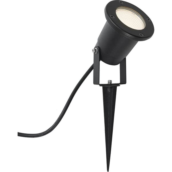 Spike Spotlight Sort inkl. LED Justerbar IP65 med ledning og stik - Basic Black