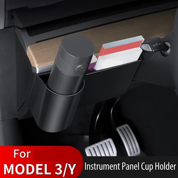 For Tesla Model 3/Y oppbevaringsboks instrumentpanel vannkoppholder ABS-materiale biltilbehør oppbevaringsboks tilbehør
