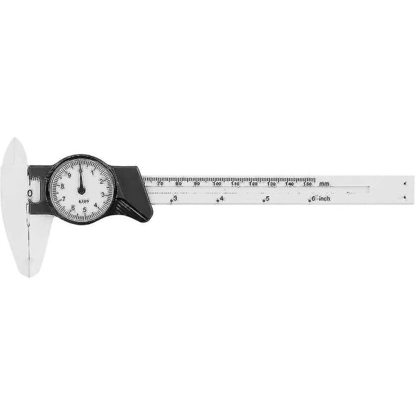 Vernier Bromsok, 150 mm urtavla Plast Vernier Gauge Linjal Takverktyg för mätning av linjal [vit]