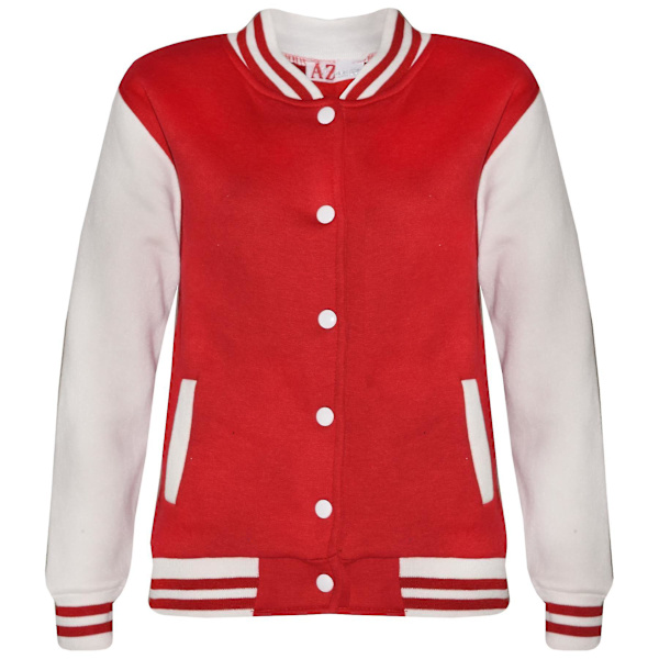 Unisex baseball jackor i vanlig röd kontrastfärg 2XL