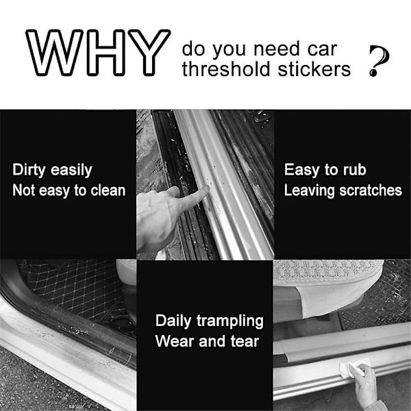 Moottoriajoneuvojen osat 4 kpl Auton oven kynnysraapaussuoja Trim Scratch Skoda Octavia Kodiaq Fabia Superb Auton lisävarusteet