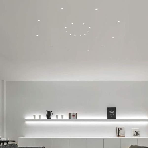 Sæt med 6 Mini Indbyggede LED Loftspots, Sort, 3W, Koldt Hvidt Black