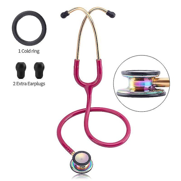 Professionell kardiologistetoskop Dubbelhuvudstetoskop Medicinsk utrustning Equipo Medico Läkare Sjuksköterska Studentstetoskop Fz5-2 Rose Red