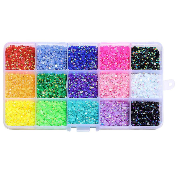 Flad ryg Jelly Rhinestones til Nail Art Crafts Dekorationer Ansigtsmakeup Gems