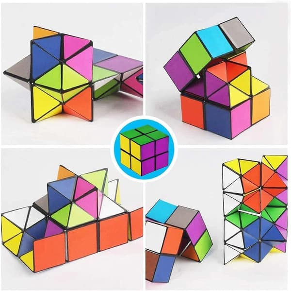 Magic Star Cube, SHONCO 2 i 1 Combo Infinity Cube Leksak Transformerande Geometriskt Pussel 3D Montering Fidget Stress Ångestlindring Magiska