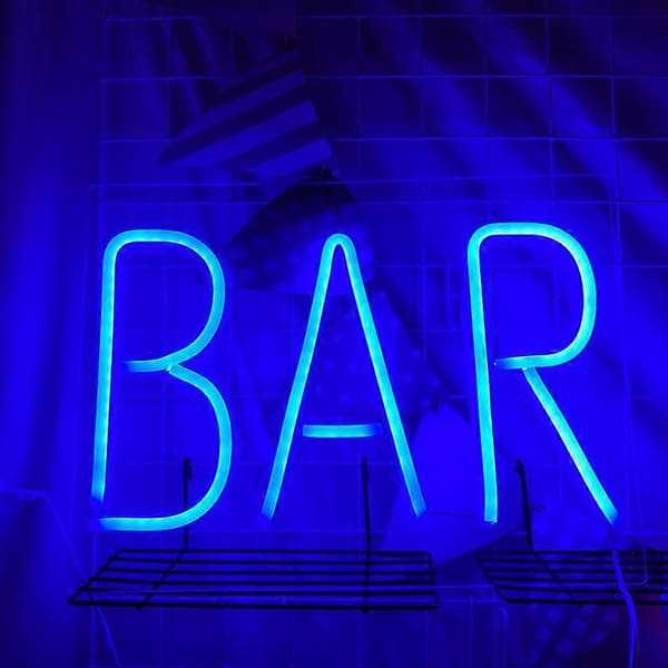 LED neon bakpanel komplett sortiment akryl transparent bakpanel neonljus led bakpanel neonljus BAR blue