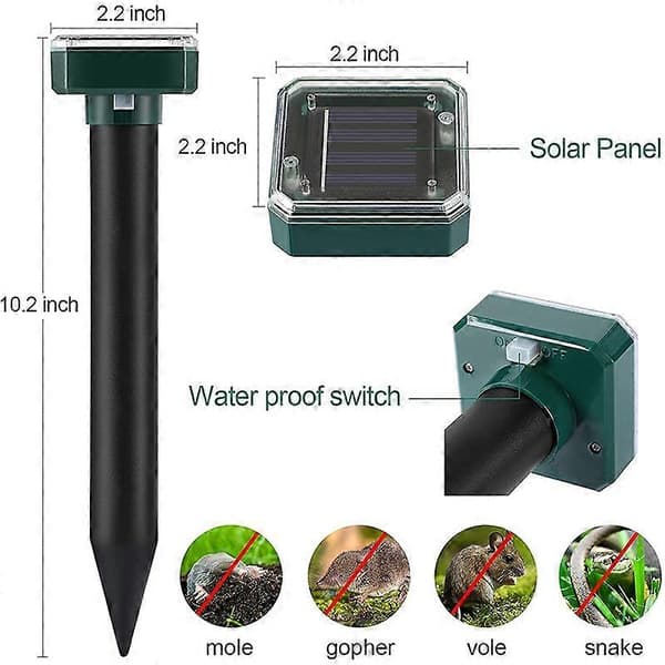 Snake Repeller Vole Repeller Solar Powered 1000m2 X-FY- square