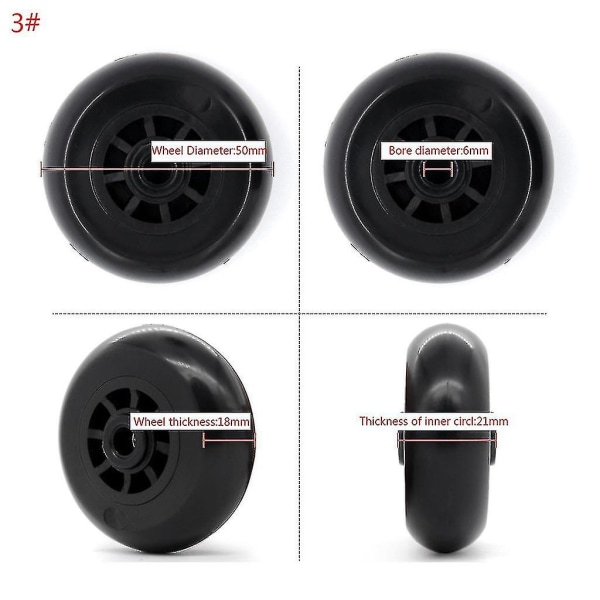 1 stk svingbare plasthjul - bagasje-roterende hjul, erstatningshjul for koffert (størrelse: 14")