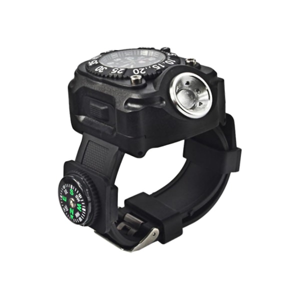 1 st Led watch Multifunktionell watch Ficklampa watch med kompass för camping