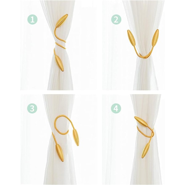 2-Pack Gardinhållare Gardiner Tiebacks Hemdekorativa fönsterdraperier Twist TieBacks Random Modeling Gardinhållare (Vit)