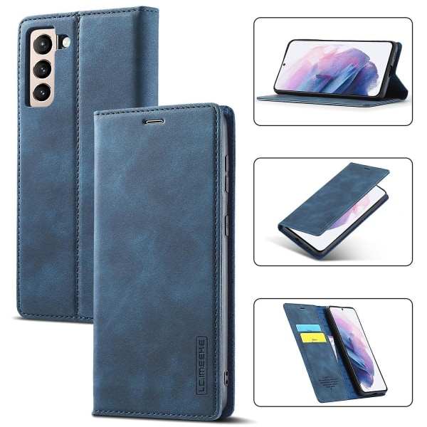 LC.IMEEKE Strong Magnetic Edge Business Style Leather Phone Cover for Samsung Galaxy S21 4G/5G