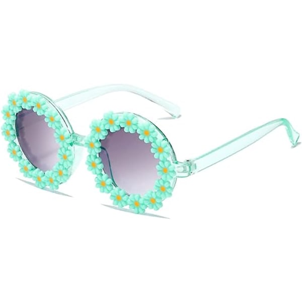 Runde blomstersolbriller for jenter Blomsterformede søte briller UV 400 Beskyttelse Utendørs Strand Jente Guttegaver