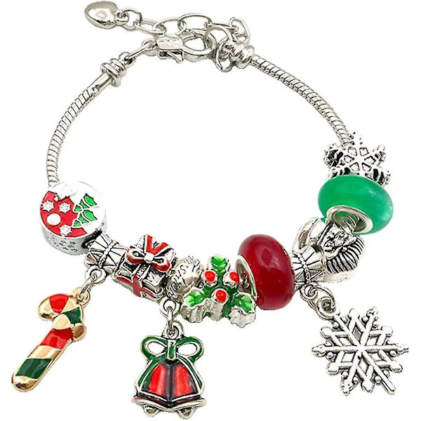 Kalender -2022 Magnetisk juldekoration Gör-det-själv-örhängen Hänge Jul Adventskalender Armband Set 24 dagars nedräkningskalender för kvinnor Sida A