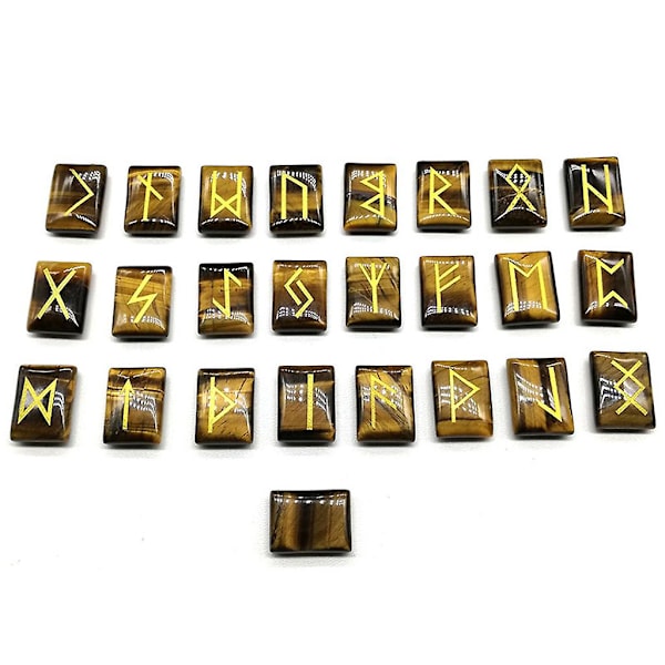 25pcs Amorphous Gemstone Runes Alphabet Engraved Rune Crystal Divination Runes