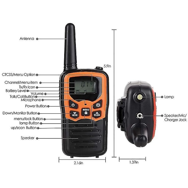 Walkie talkies til børn 5 miles lang rækkevidde tovejs radioer 22 kanaler gave til familien udendørs eventyrspil