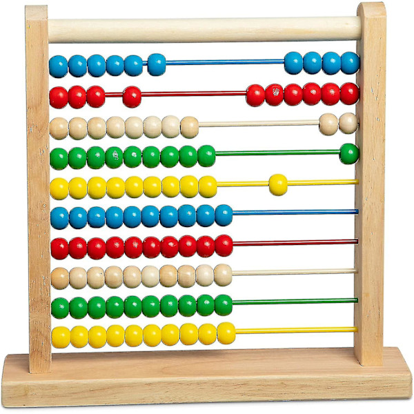 Abacus - Klassisk Træ Pædagogisk Tællelegetøj Med 100 Perler-sfygv
